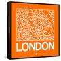 Orange Map of London-NaxArt-Framed Stretched Canvas