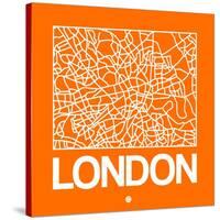 Orange Map of London-NaxArt-Stretched Canvas