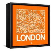 Orange Map of London-NaxArt-Framed Stretched Canvas