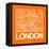 Orange Map of London-NaxArt-Framed Stretched Canvas