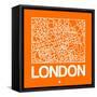 Orange Map of London-NaxArt-Framed Stretched Canvas