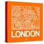 Orange Map of London-NaxArt-Stretched Canvas