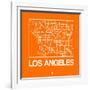 Orange Map of Los Angeles-NaxArt-Framed Art Print