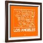 Orange Map of Los Angeles-NaxArt-Framed Art Print