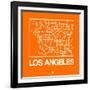 Orange Map of Los Angeles-NaxArt-Framed Art Print