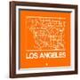 Orange Map of Los Angeles-NaxArt-Framed Art Print