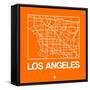 Orange Map of Los Angeles-NaxArt-Framed Stretched Canvas