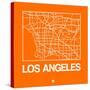 Orange Map of Los Angeles-NaxArt-Stretched Canvas