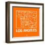 Orange Map of Los Angeles-NaxArt-Framed Art Print