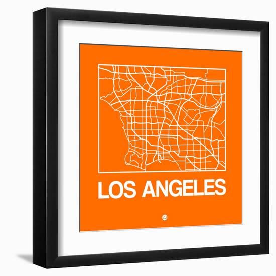 Orange Map of Los Angeles-NaxArt-Framed Art Print