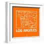 Orange Map of Los Angeles-NaxArt-Framed Art Print