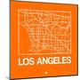 Orange Map of Los Angeles-NaxArt-Mounted Art Print