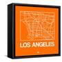 Orange Map of Los Angeles-NaxArt-Framed Stretched Canvas