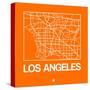 Orange Map of Los Angeles-NaxArt-Stretched Canvas