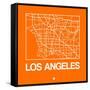 Orange Map of Los Angeles-NaxArt-Framed Stretched Canvas