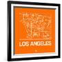 Orange Map of Los Angeles-NaxArt-Framed Art Print