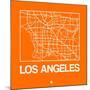 Orange Map of Los Angeles-NaxArt-Mounted Art Print