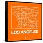 Orange Map of Los Angeles-NaxArt-Framed Stretched Canvas