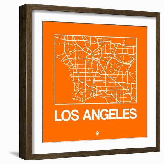 Orange Map of Los Angeles-NaxArt-Framed Art Print
