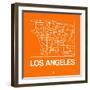 Orange Map of Los Angeles-NaxArt-Framed Art Print