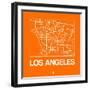 Orange Map of Los Angeles-NaxArt-Framed Art Print