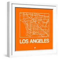 Orange Map of Los Angeles-NaxArt-Framed Art Print