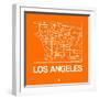 Orange Map of Los Angeles-NaxArt-Framed Art Print