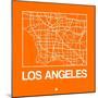 Orange Map of Los Angeles-NaxArt-Mounted Art Print