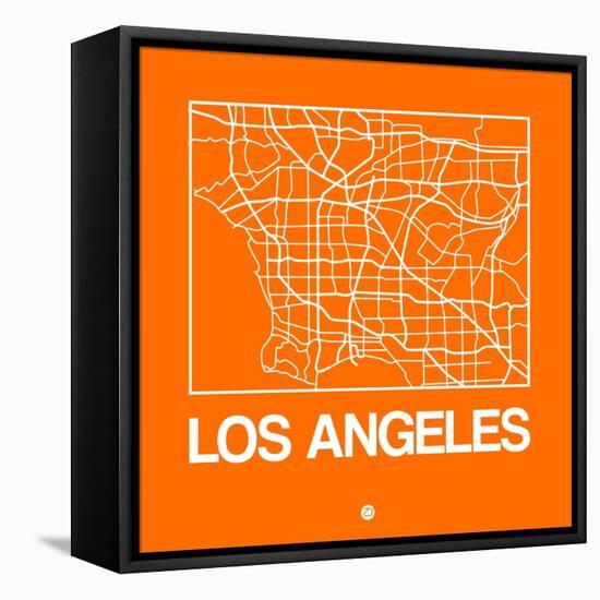 Orange Map of Los Angeles-NaxArt-Framed Stretched Canvas
