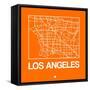 Orange Map of Los Angeles-NaxArt-Framed Stretched Canvas