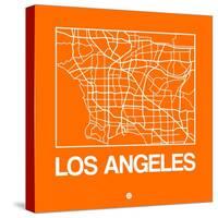 Orange Map of Los Angeles-NaxArt-Stretched Canvas