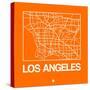 Orange Map of Los Angeles-NaxArt-Stretched Canvas