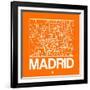 Orange Map of Madrid-NaxArt-Framed Art Print