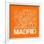 Orange Map of Madrid-NaxArt-Framed Art Print