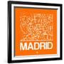 Orange Map of Madrid-NaxArt-Framed Art Print