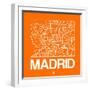 Orange Map of Madrid-NaxArt-Framed Art Print