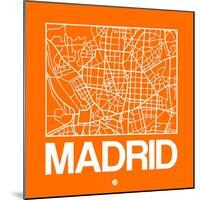 Orange Map of Madrid-NaxArt-Mounted Art Print