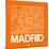 Orange Map of Madrid-NaxArt-Mounted Art Print