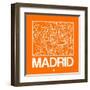 Orange Map of Madrid-NaxArt-Framed Art Print