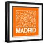 Orange Map of Madrid-NaxArt-Framed Art Print