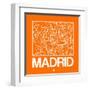 Orange Map of Madrid-NaxArt-Framed Art Print