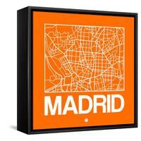 Orange Map of Madrid-NaxArt-Framed Stretched Canvas