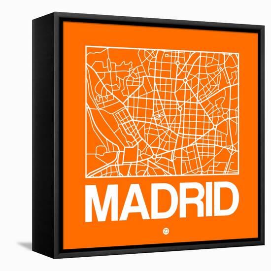 Orange Map of Madrid-NaxArt-Framed Stretched Canvas