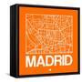 Orange Map of Madrid-NaxArt-Framed Stretched Canvas