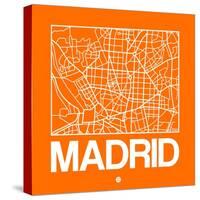 Orange Map of Madrid-NaxArt-Stretched Canvas