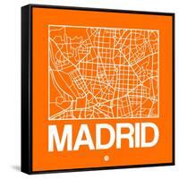 Orange Map of Madrid-NaxArt-Framed Stretched Canvas