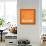 Orange Map of Madrid-NaxArt-Framed Stretched Canvas displayed on a wall