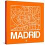 Orange Map of Madrid-NaxArt-Stretched Canvas