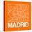 Orange Map of Madrid-NaxArt-Stretched Canvas