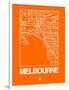 Orange Map of Melbourne-NaxArt-Framed Art Print